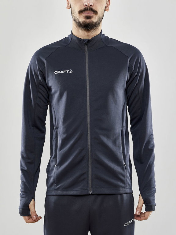 Craft Trainingsjacke Evolve Full Zip - strapazierfähige Mid-Layer-Jacke aus Stretchmaterial - dunkelgrau Herren